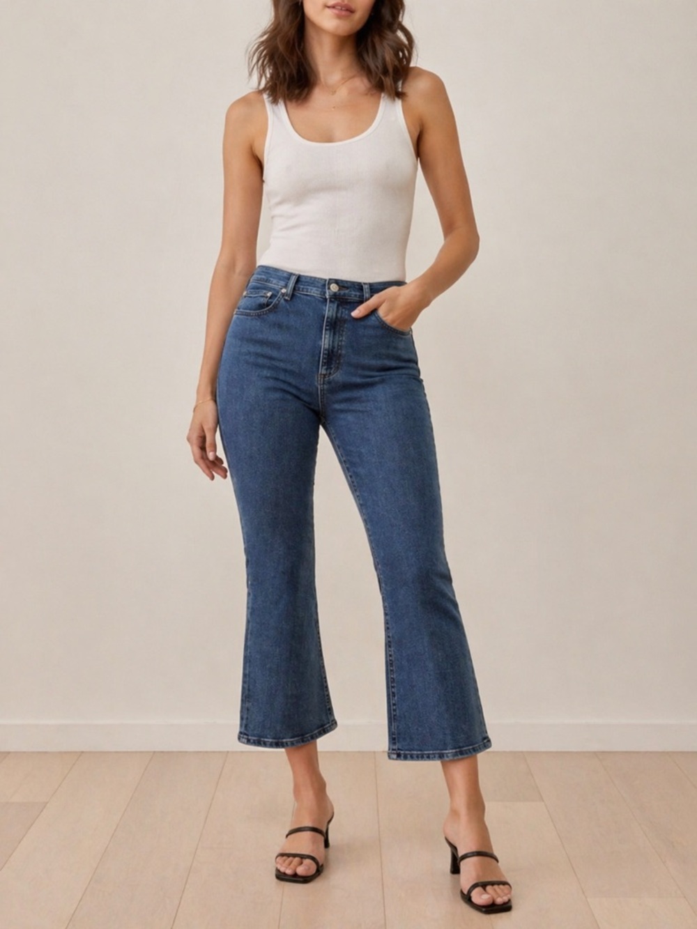 WOMENS RAG & BONE NINA HIGH-RISE ANKLE FLARE in CLEAN VINCENT • Size 30